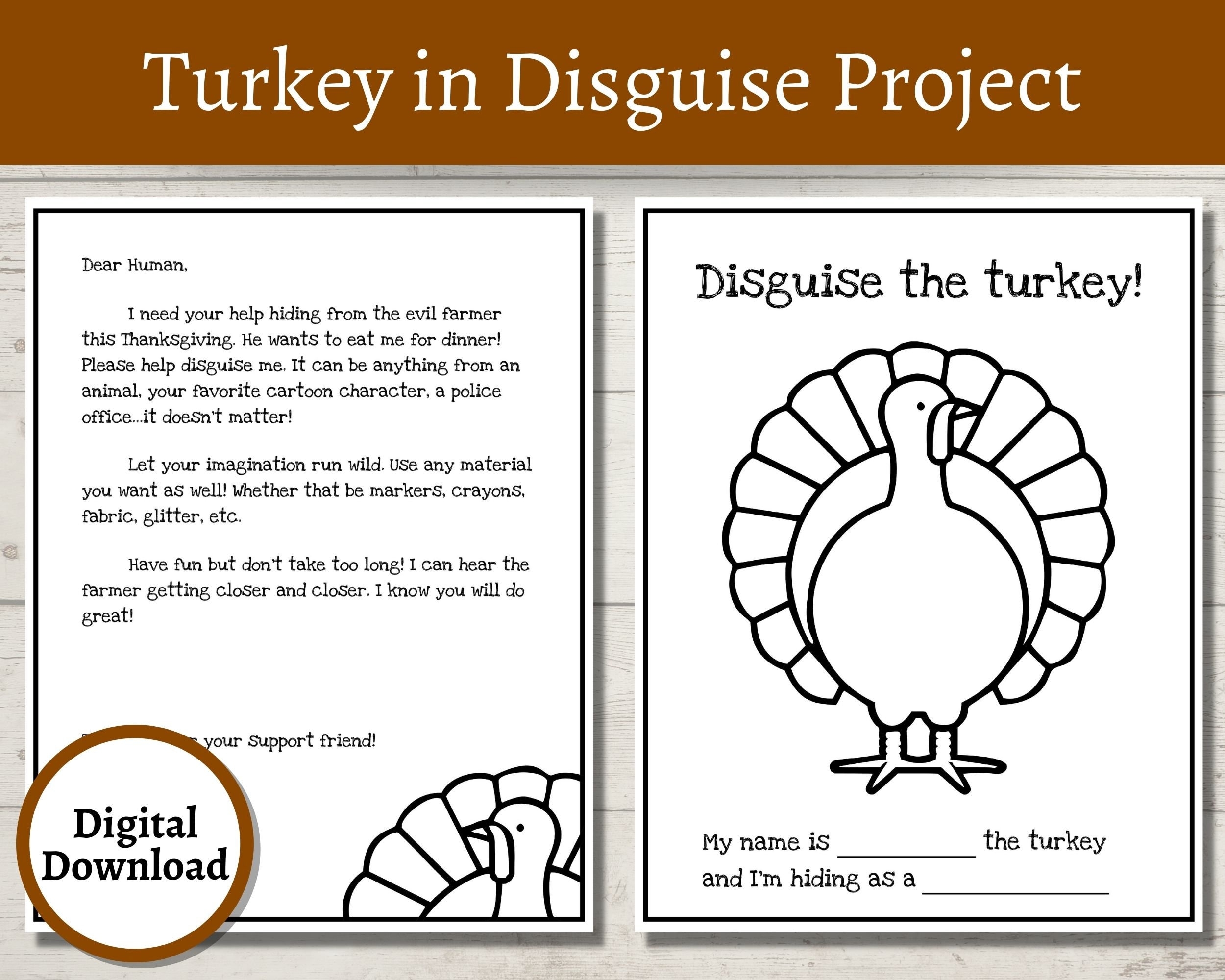 turkey in disguise printable