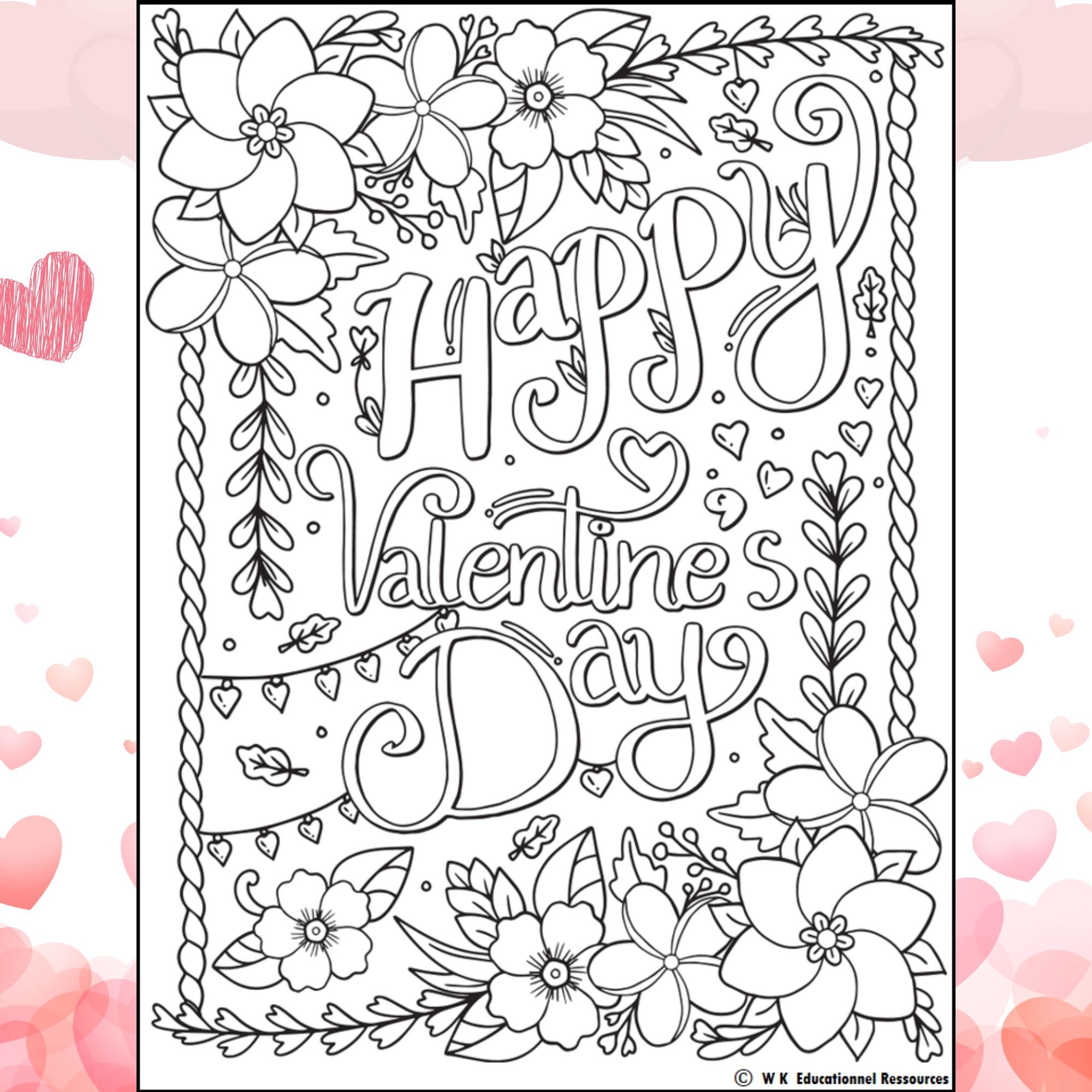 Valentine s Day Coloring Pages Holiday Winter Valentines Day Sheets For February Made By Teachers