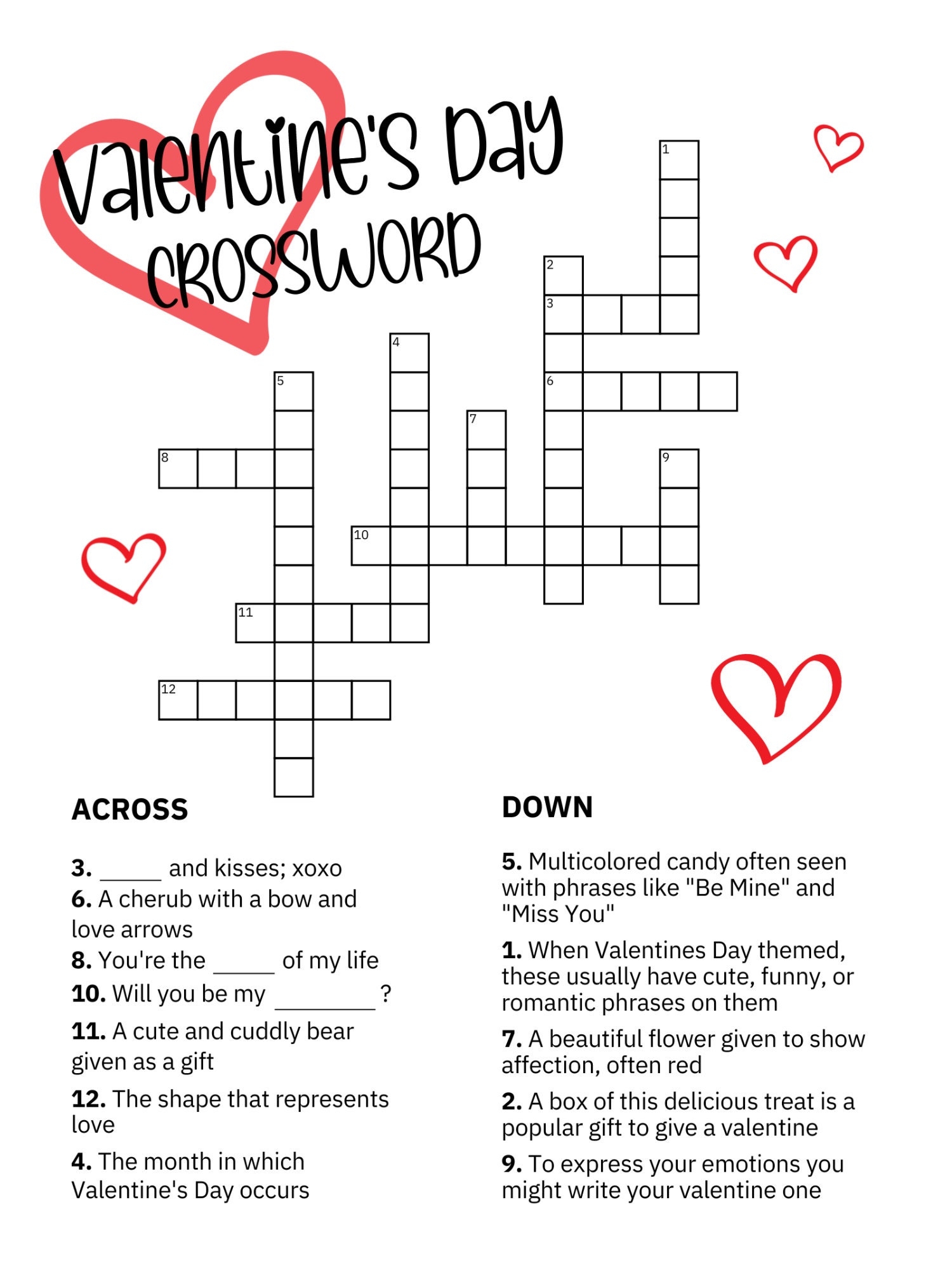 Valentine’s Day Crossword Puzzle