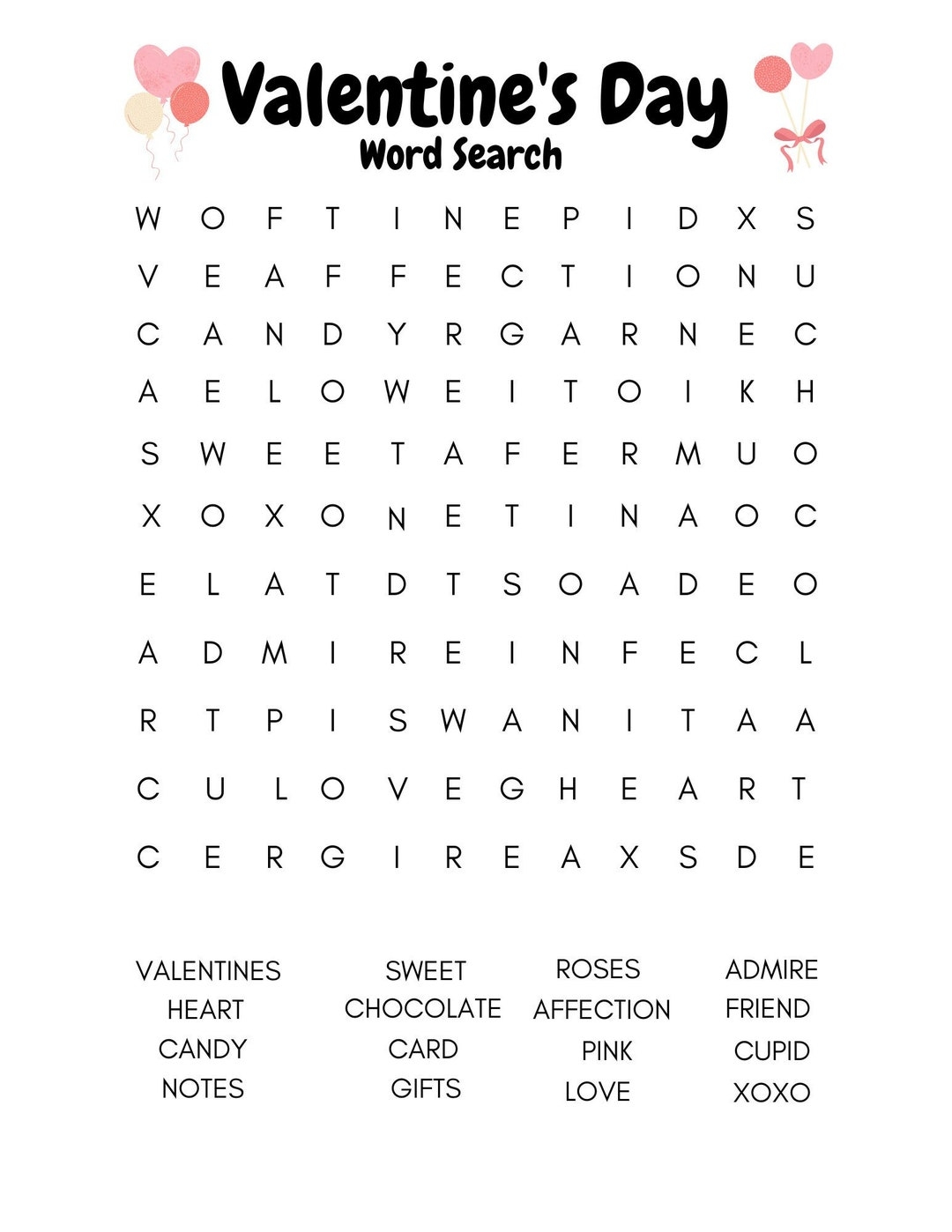 Valentine’s Day Word Search
