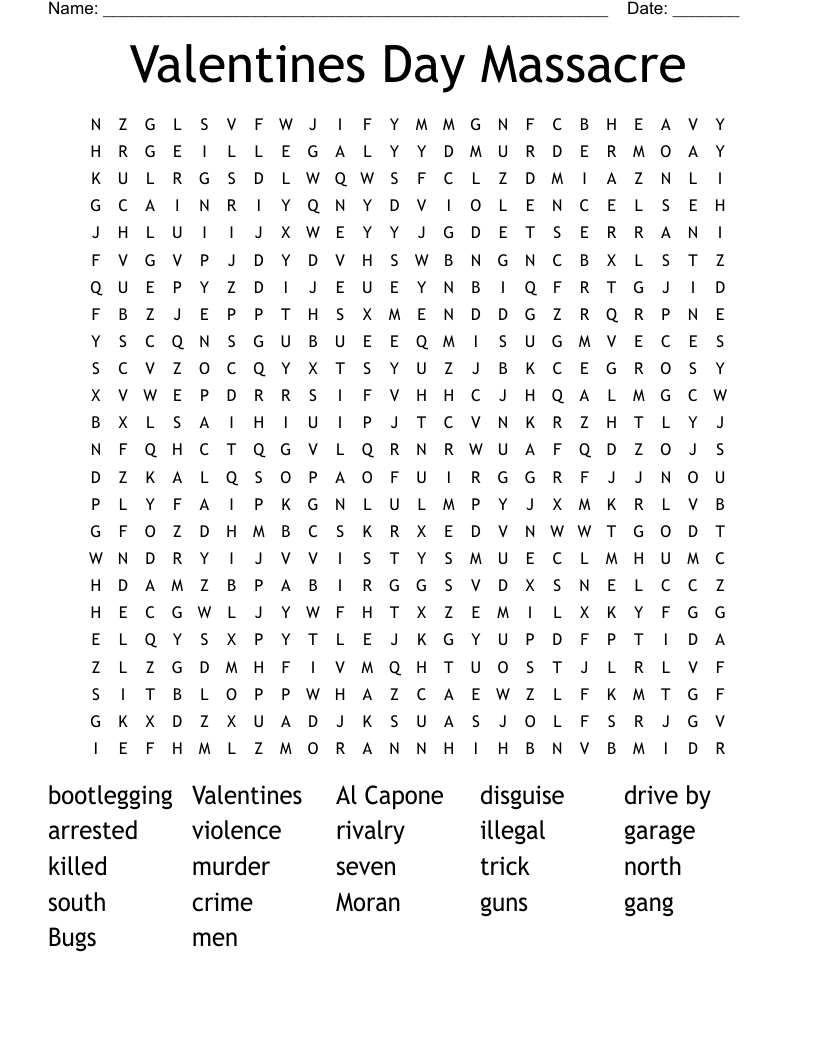 valentines day word search
