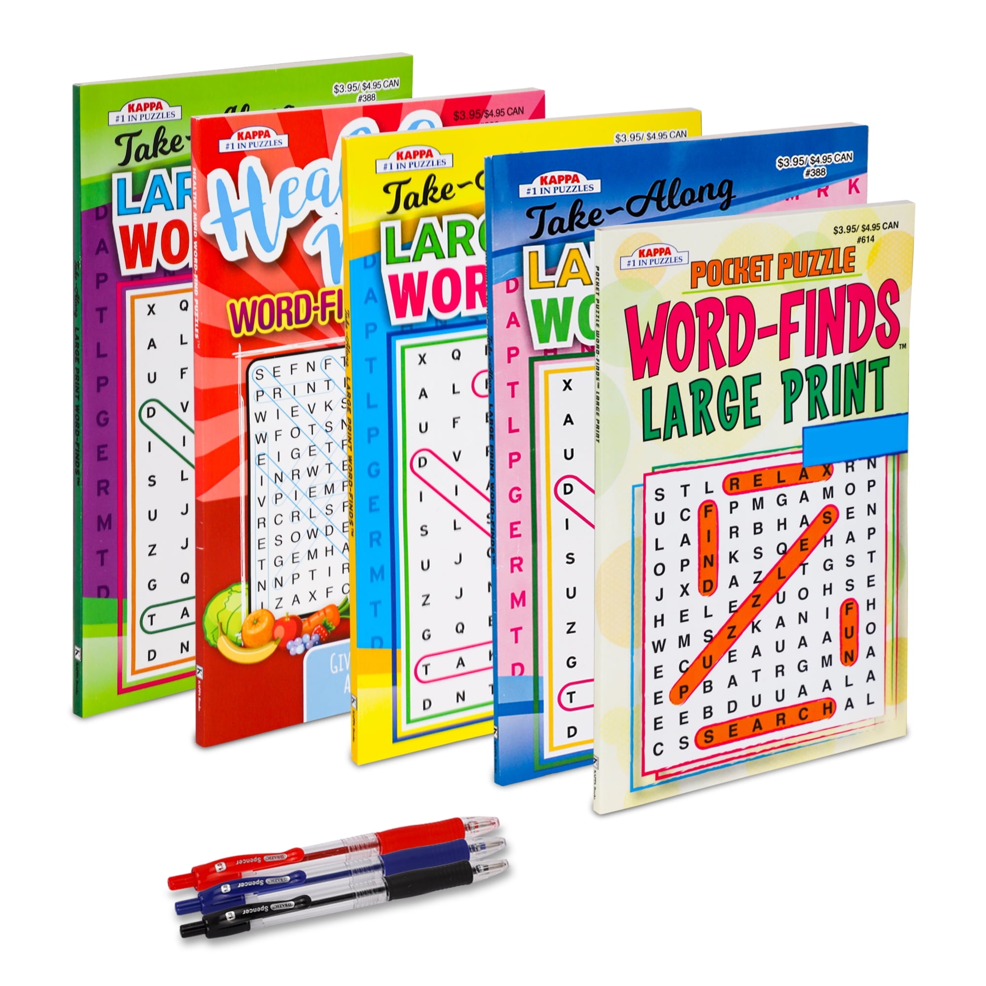 Variety Savings 5 Pack Large Print Word Search Puzzle Books For Adults Seniors Brain Stimulation 8x5 Inches Walmart