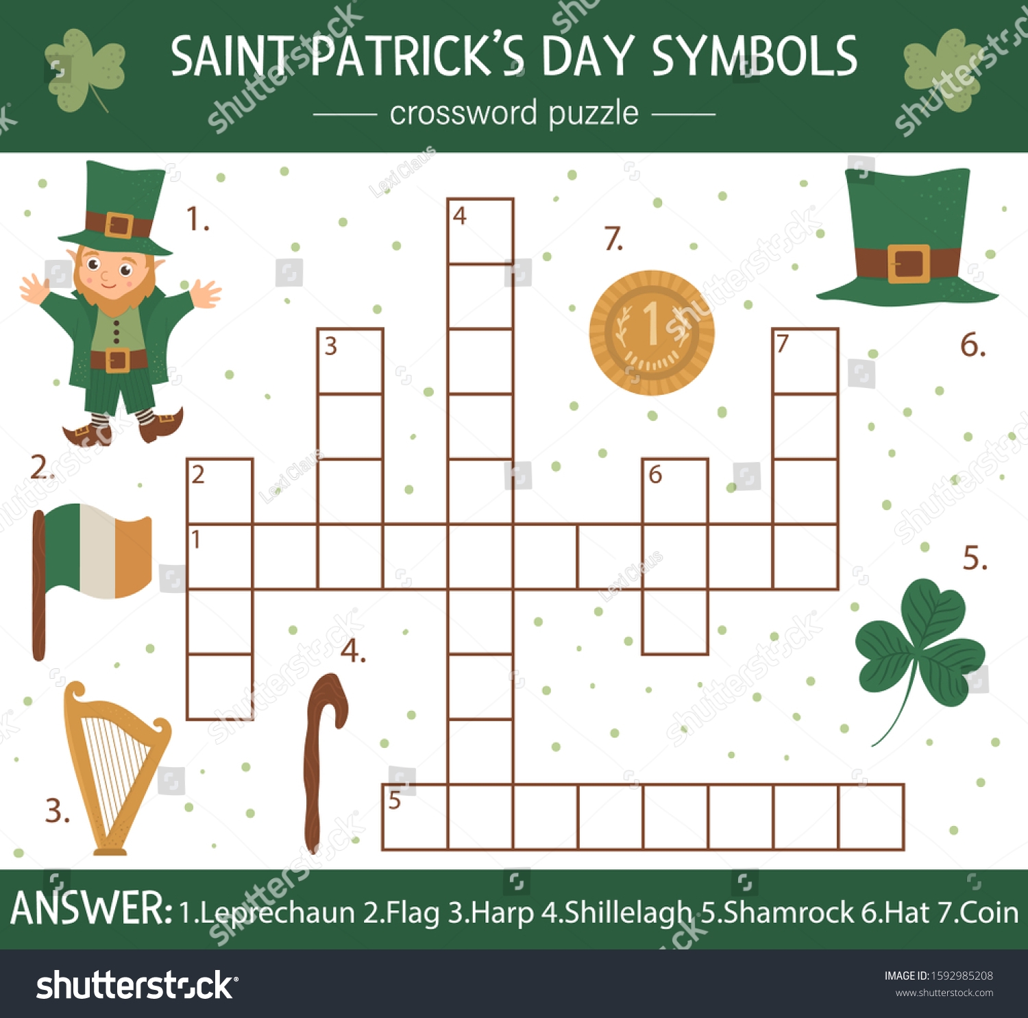 Vector Saint Patricks Day Crossword Puzzle Stock Vector Royalty Free 1592985208 Shutterstock