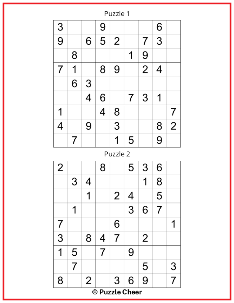 Very Easy Sudoku 2 Puzzles Per Page Puzzle Cheer Very Easy Sudoku 2 Puzzles Per Page Puzzle Cheer