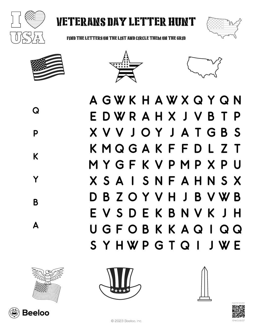 Veterans Day themed Word Searches Beeloo Printable Crafts And Activities For Kids