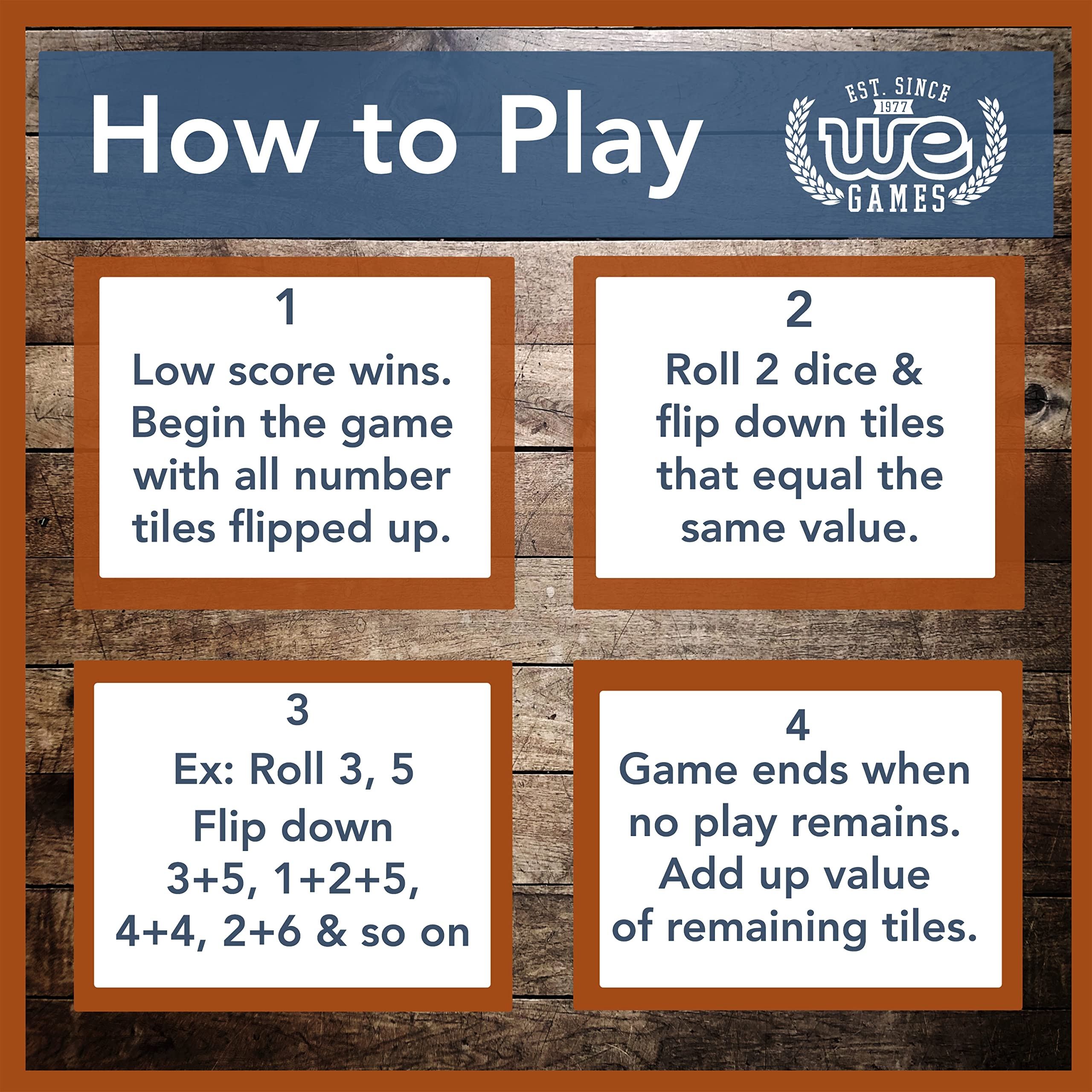 WE Games Mini Shut The Box Game Wooden 5 5 Inches 9 Number Flip Tiles Travel Size Travel Games Birthday Gifts Math Games Home Decor Living Room Decor Table Decor Board Games Amazon Canada