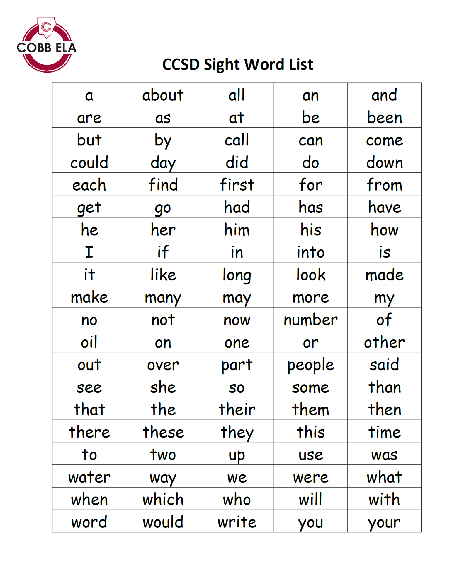 prek sight word list prek sight word list