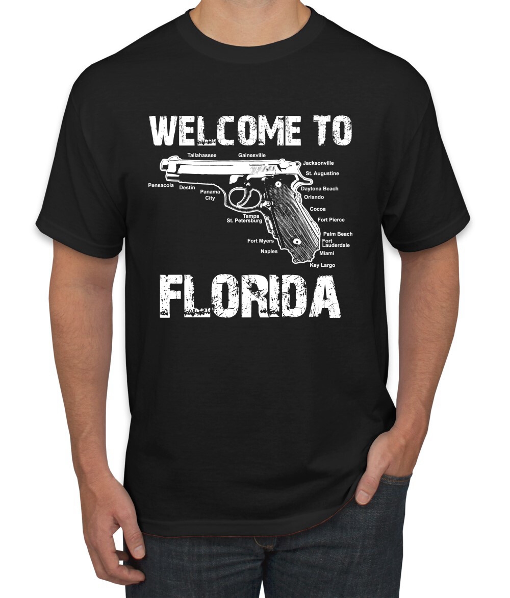 Welcome To Florida Pro Gun Rights Florida Map Men Tshirt EBay