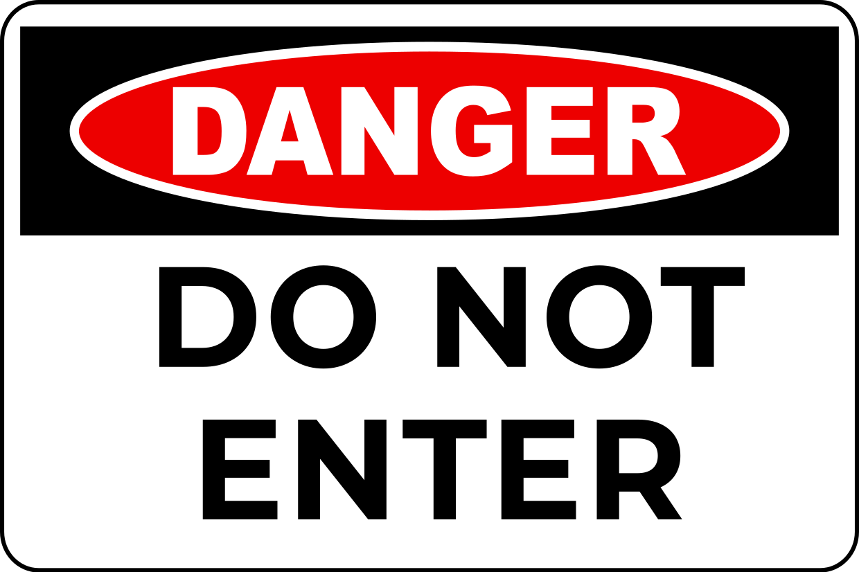 White And Black Do Not Enter Danger Warning Sign Template Square Signs