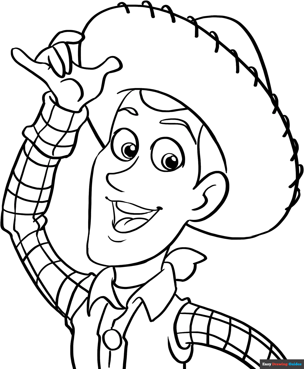 Woody From Toy Story Coloring Page Easy Drawing Guides