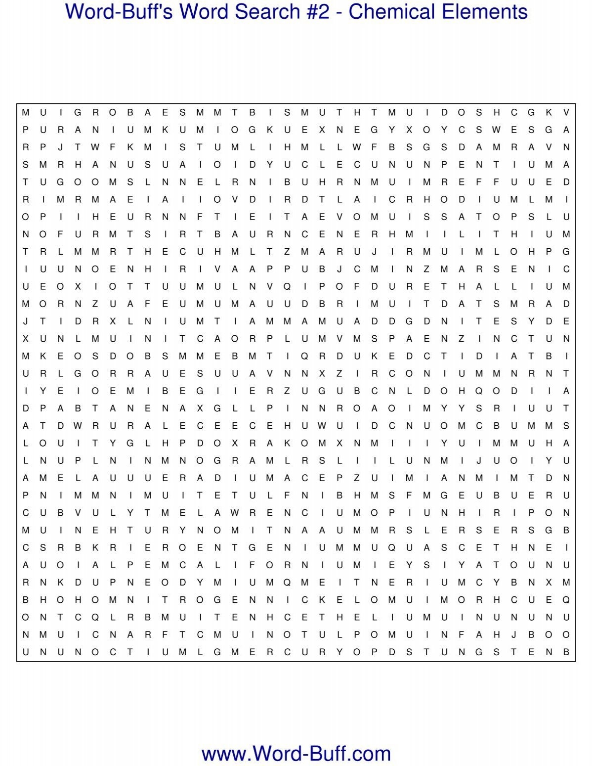 chemical elements word search chemical elements word search