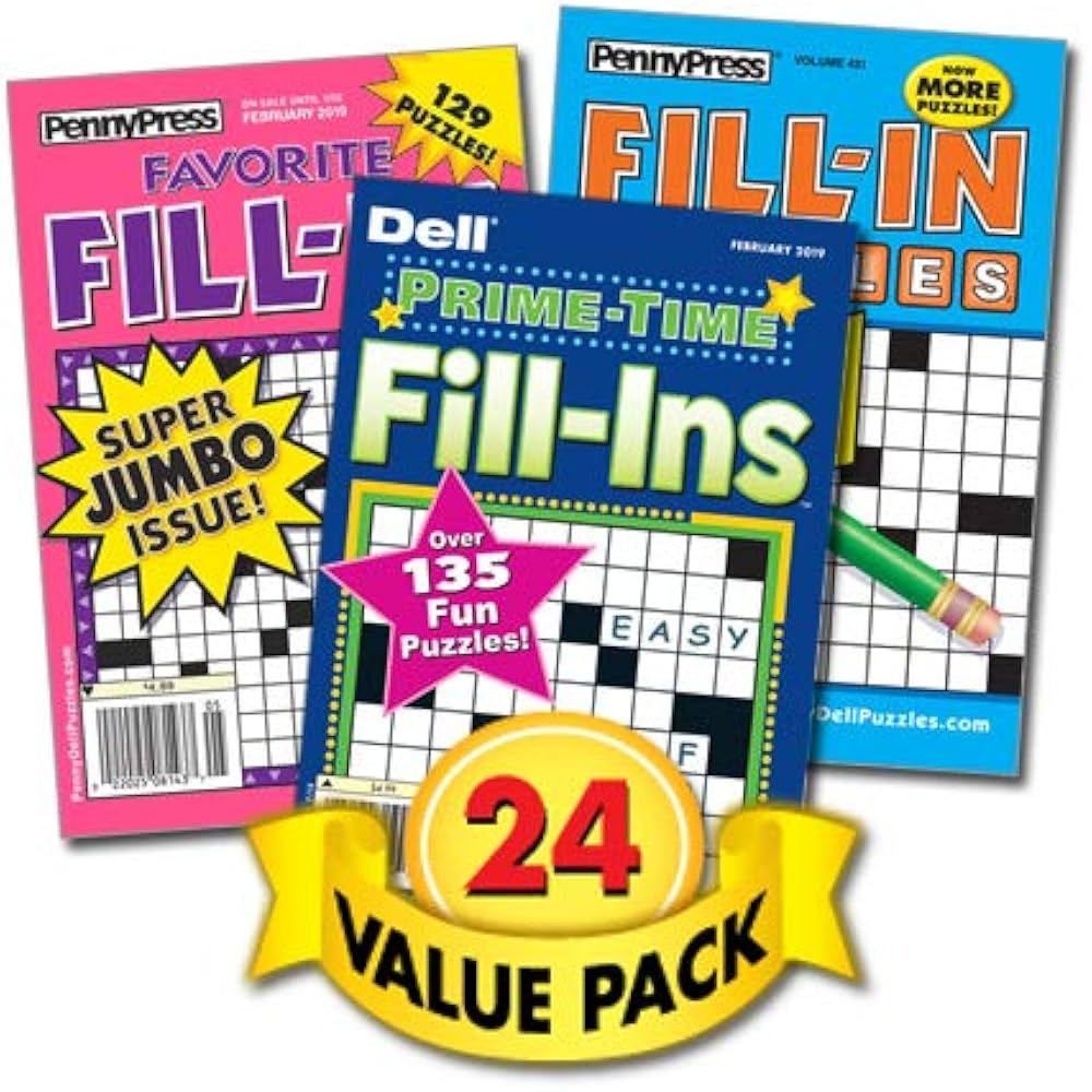 Word Fill In Puzzle Books For Teens Adults Seniors 24 Pack Paperback Penny Press Dell Magazines Dell Puzzle Books Amazon Books Word Fill In Puzzle Books For Teens Adults Seniors 24 Pack Paperback Penny Press Dell Magazines Dell Puzzle Books Amazon Books