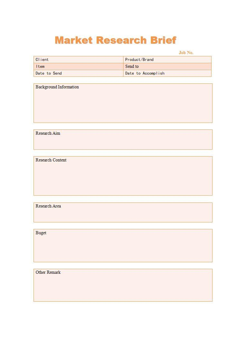 WORD Of Bussiness Market Research doc WPS Free Templates