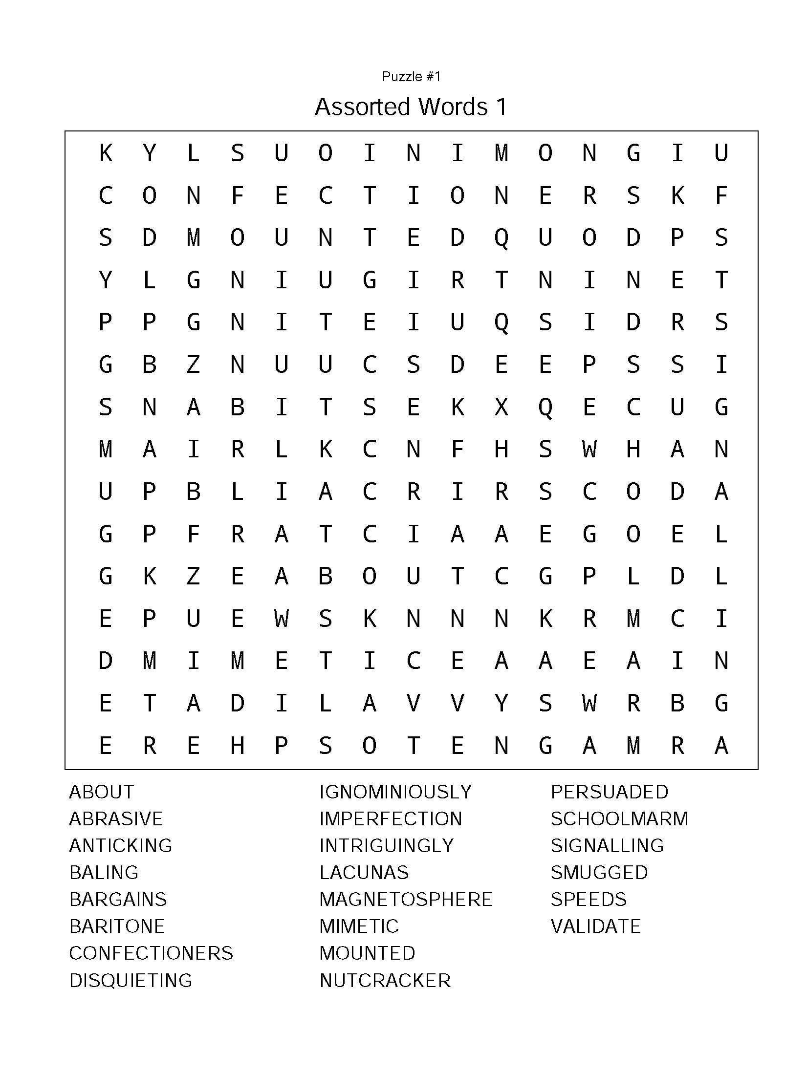 Word Search Puzzle 100 Printable Puzzle Pages For Kids And Adults Includes Solutions Digital Printable Pages Instant Download PDF Etsy