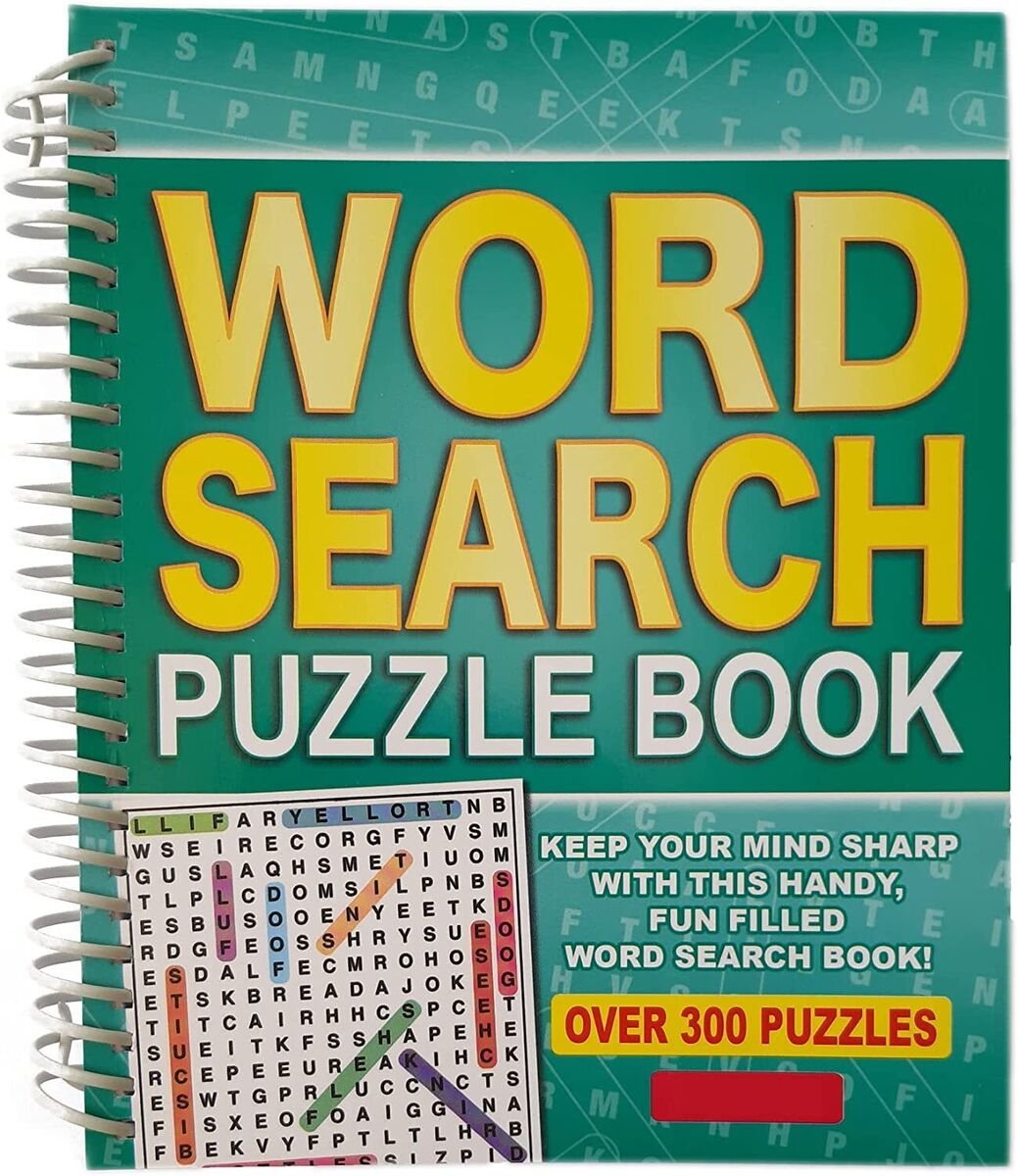 Wordsearch 300 Puzzle Book Spiral Bound Activity Brain Teaser Word Search Game EBay