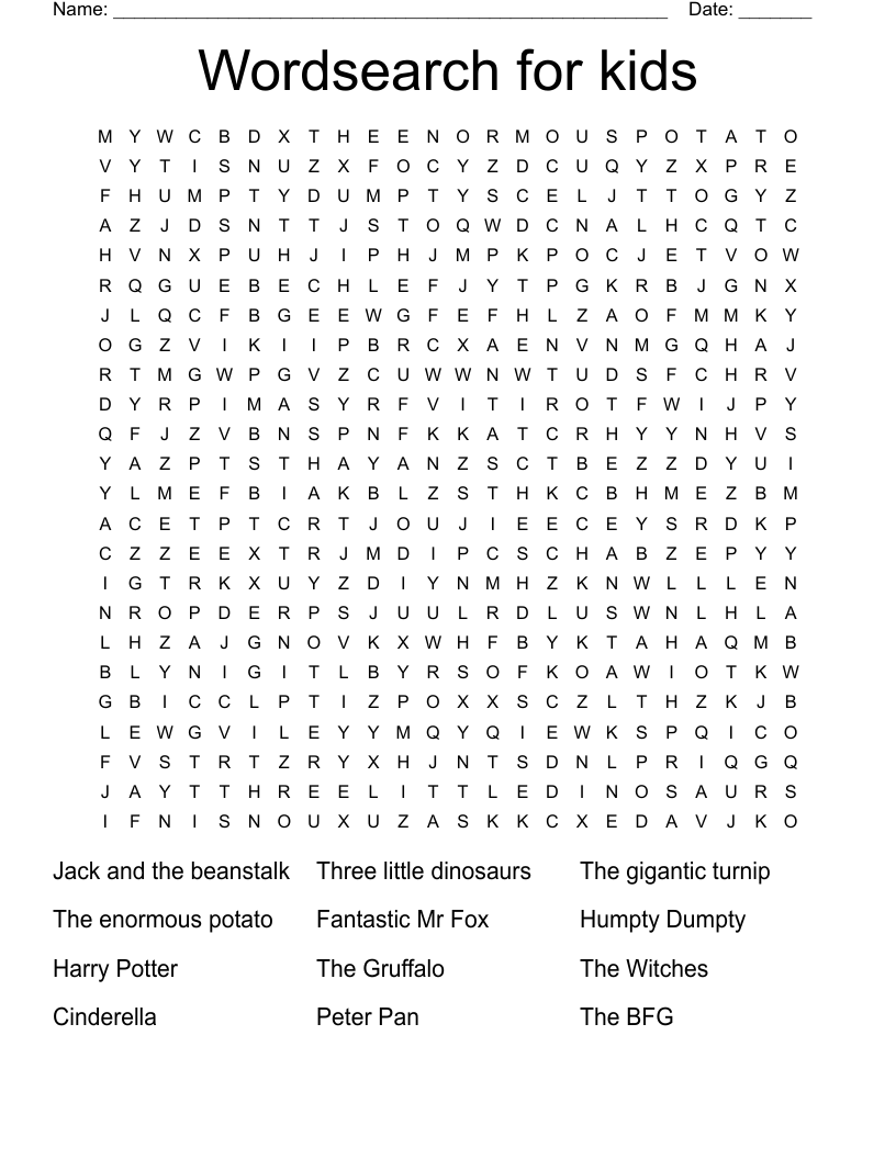 Wordsearch For Kids WordMint