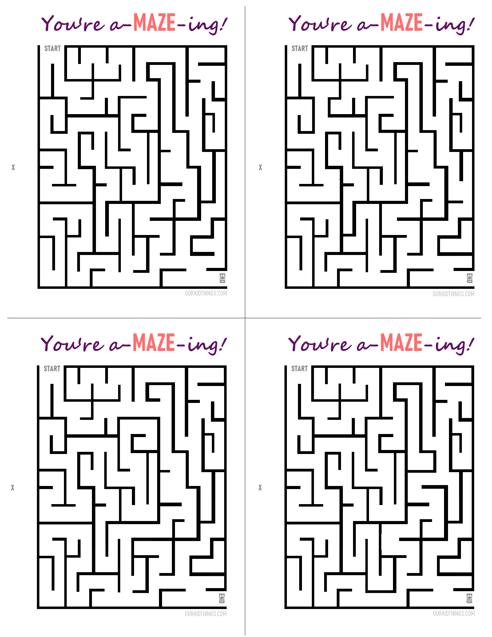 valentine maze printable