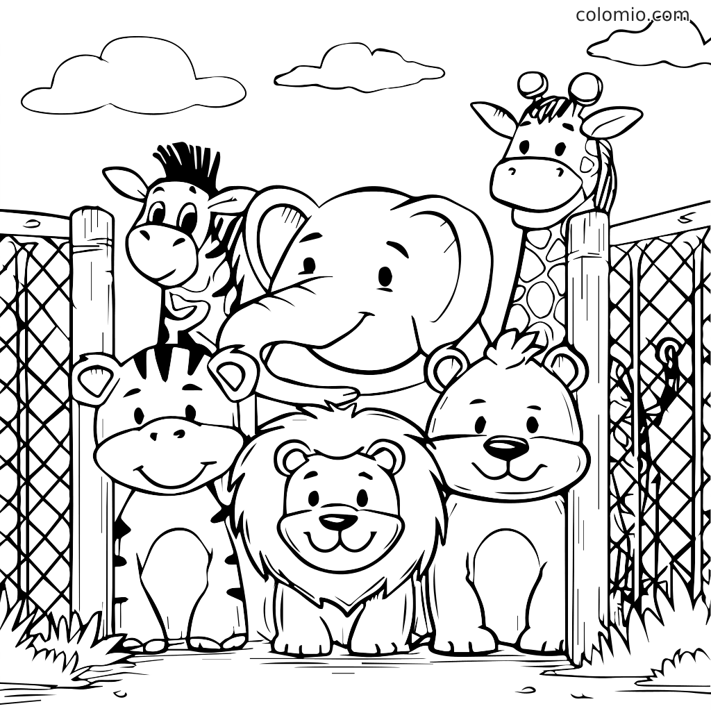 Zoo Animals Coloring Pages Free Printable Zoo Coloring Sheets
