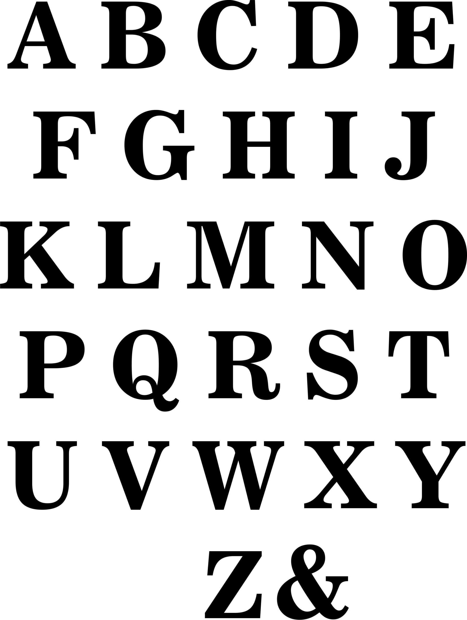 large font alphabet letters
