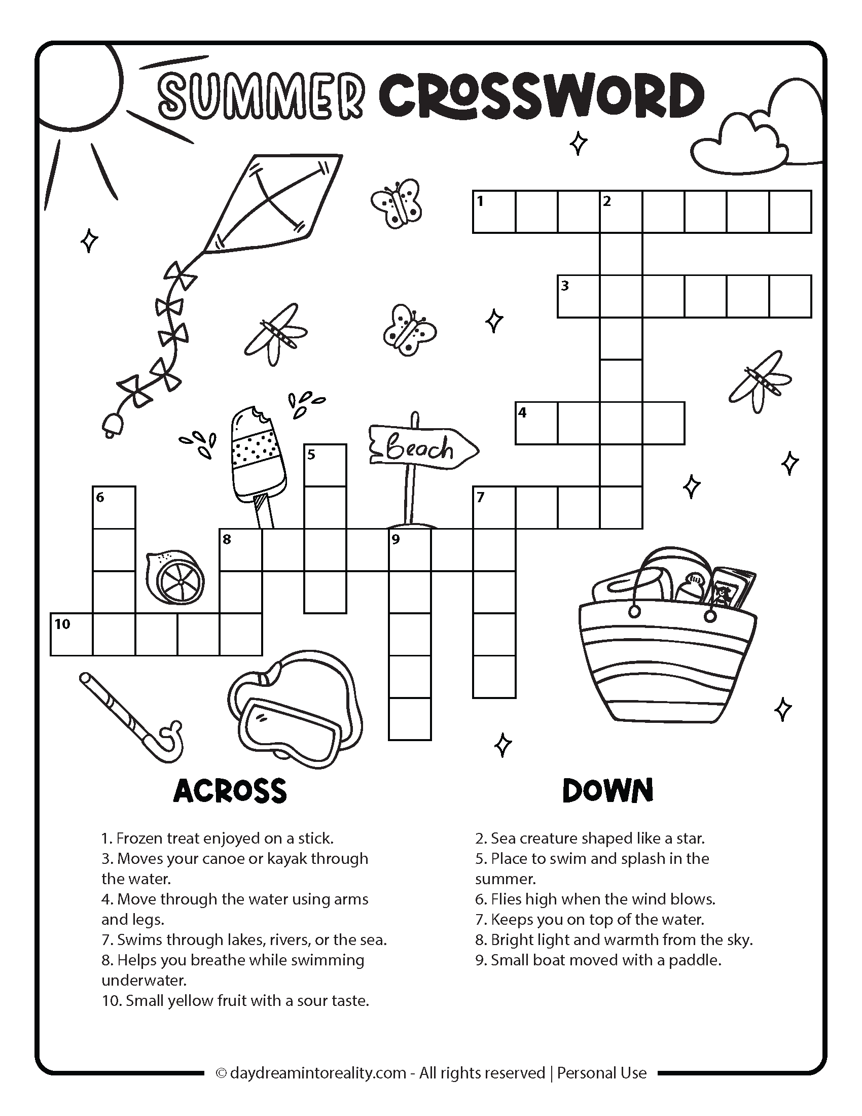 10 Summer Crossword Puzzles Free Printable PDFs From Easy To Advanced Daydream Into Reality 10 Summer Crossword Puzzles Free Printable PDFs From Easy To Advanced Daydream Into Reality