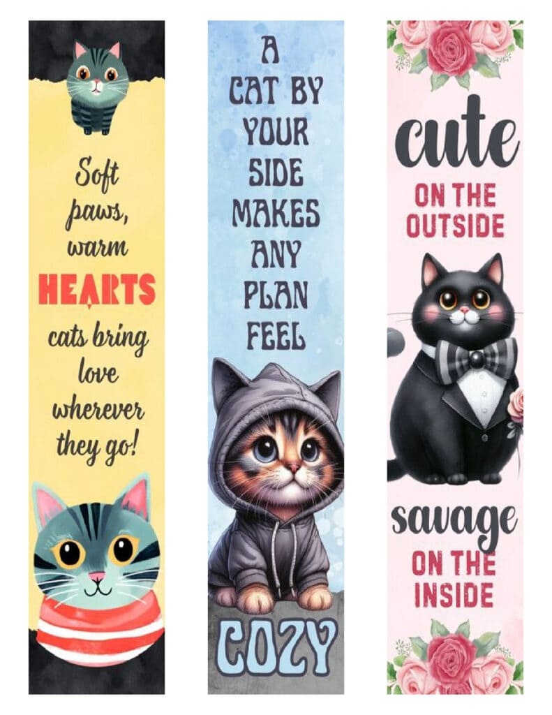 15 Curious Cats Bookmarks Free Printable 15 Curious Cats Bookmarks Free Printable