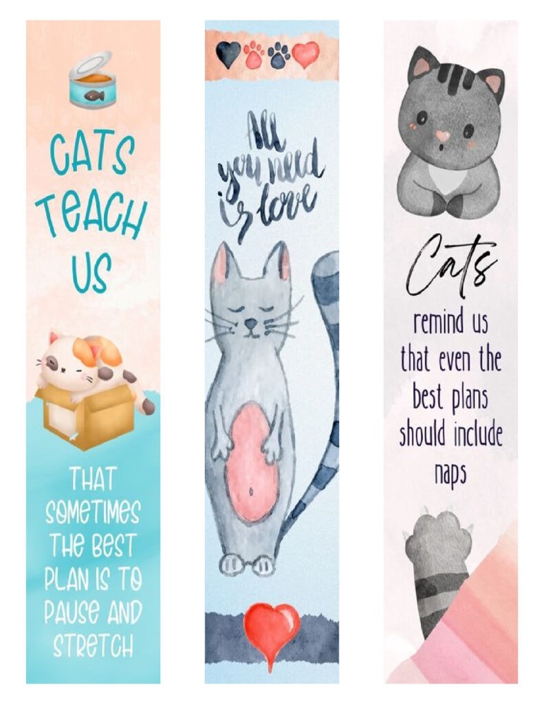 15 Curious Cats Bookmarks Free Printable 15 Curious Cats Bookmarks Free Printable