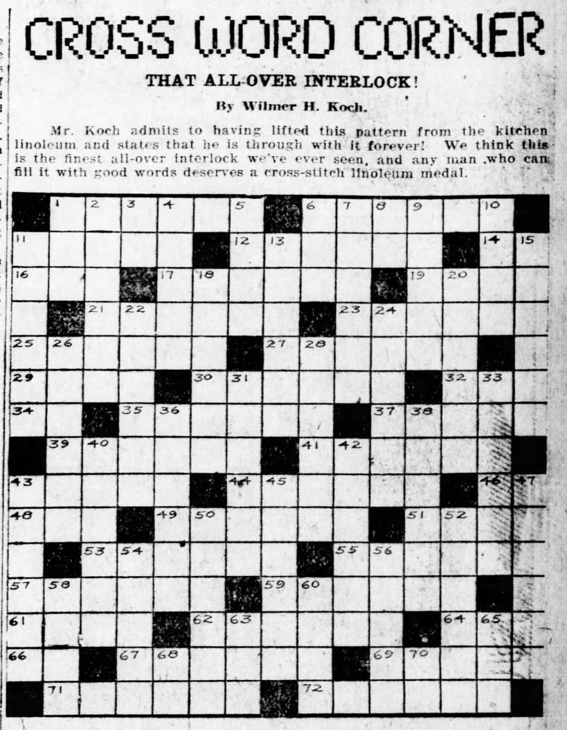 1924 The Year In Crosswords 2 Of 4 T Campbell s Grid 1924 The Year In Crosswords 2 Of 4 T Campbell s Grid