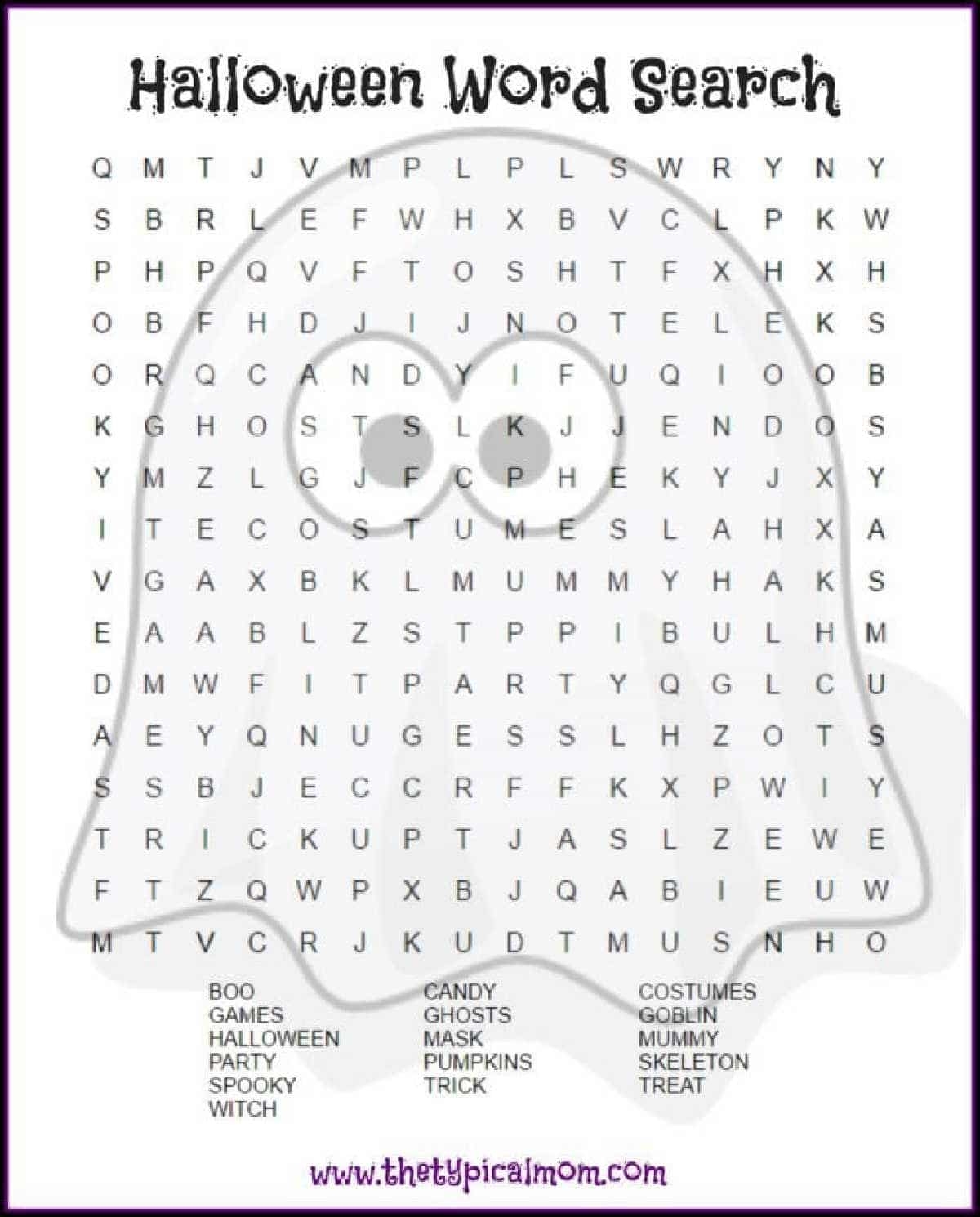 2 Free Halloween Word Search Printables For Kids All Ages
