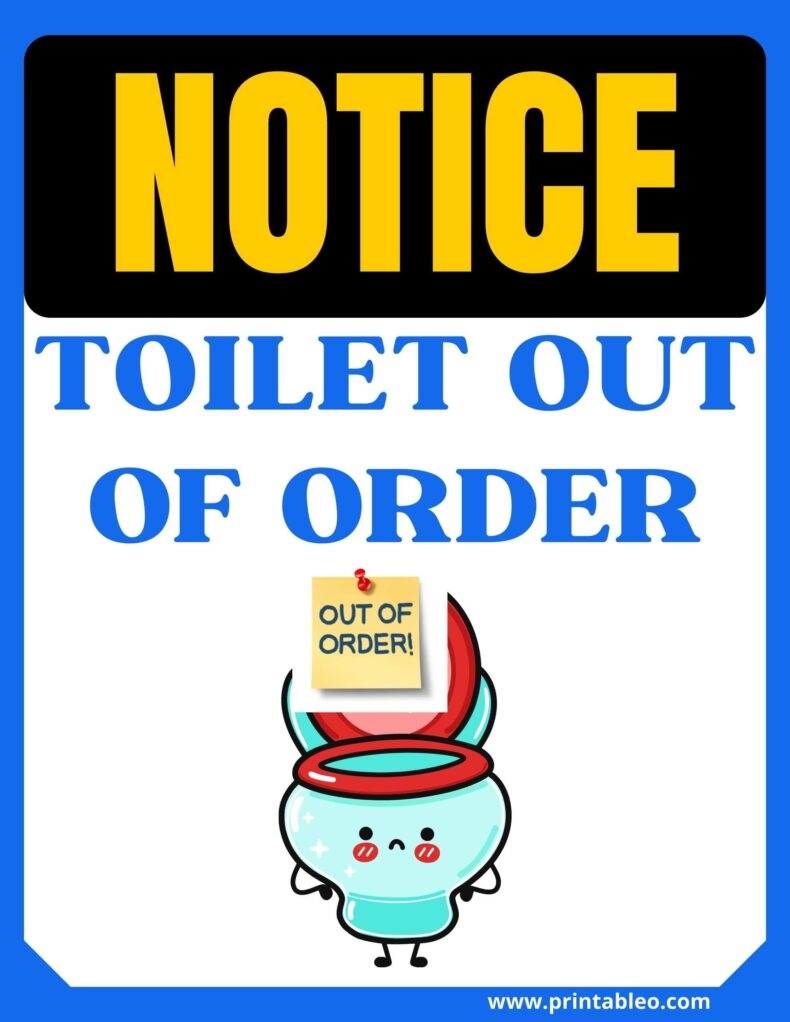 27 Restroom Bathroom Toilet Out Of Order Signs