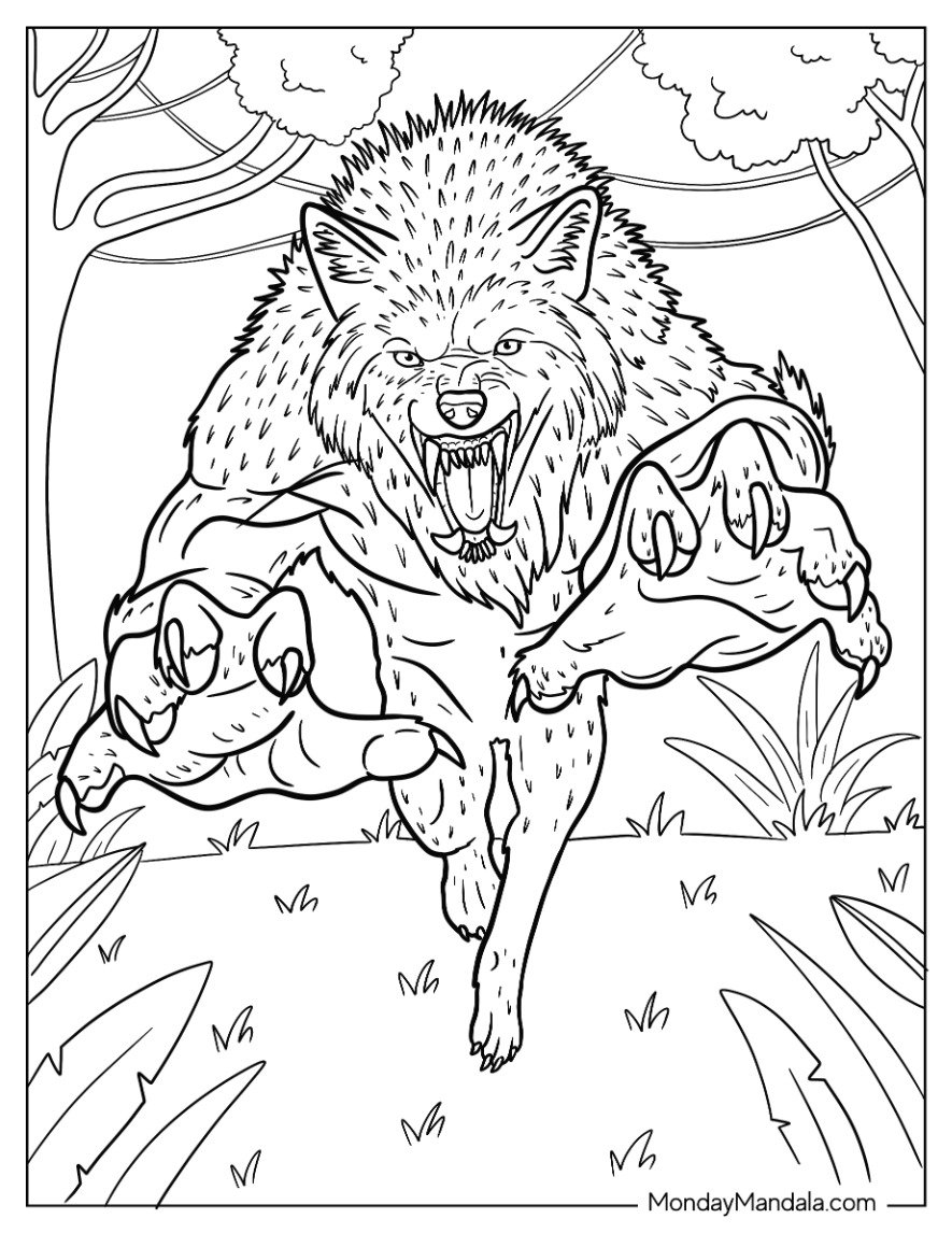 28 Werewolf Coloring Pages Free PDF Printables 28 Werewolf Coloring Pages Free PDF Printables