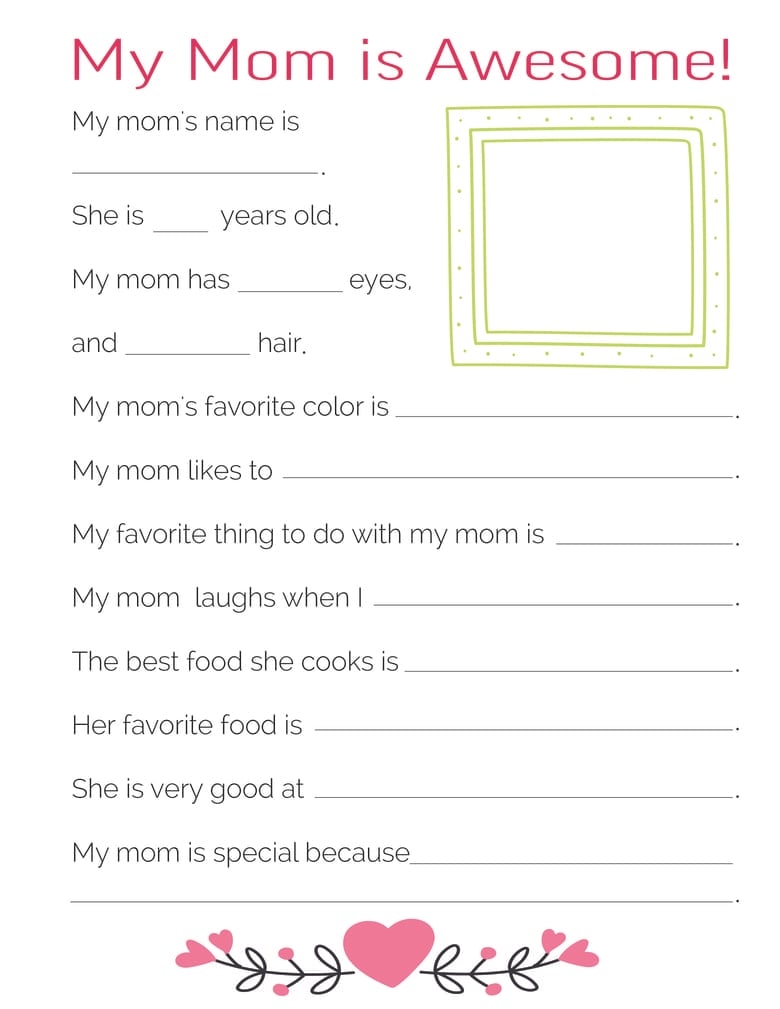 3 Free All About My Mom Printables