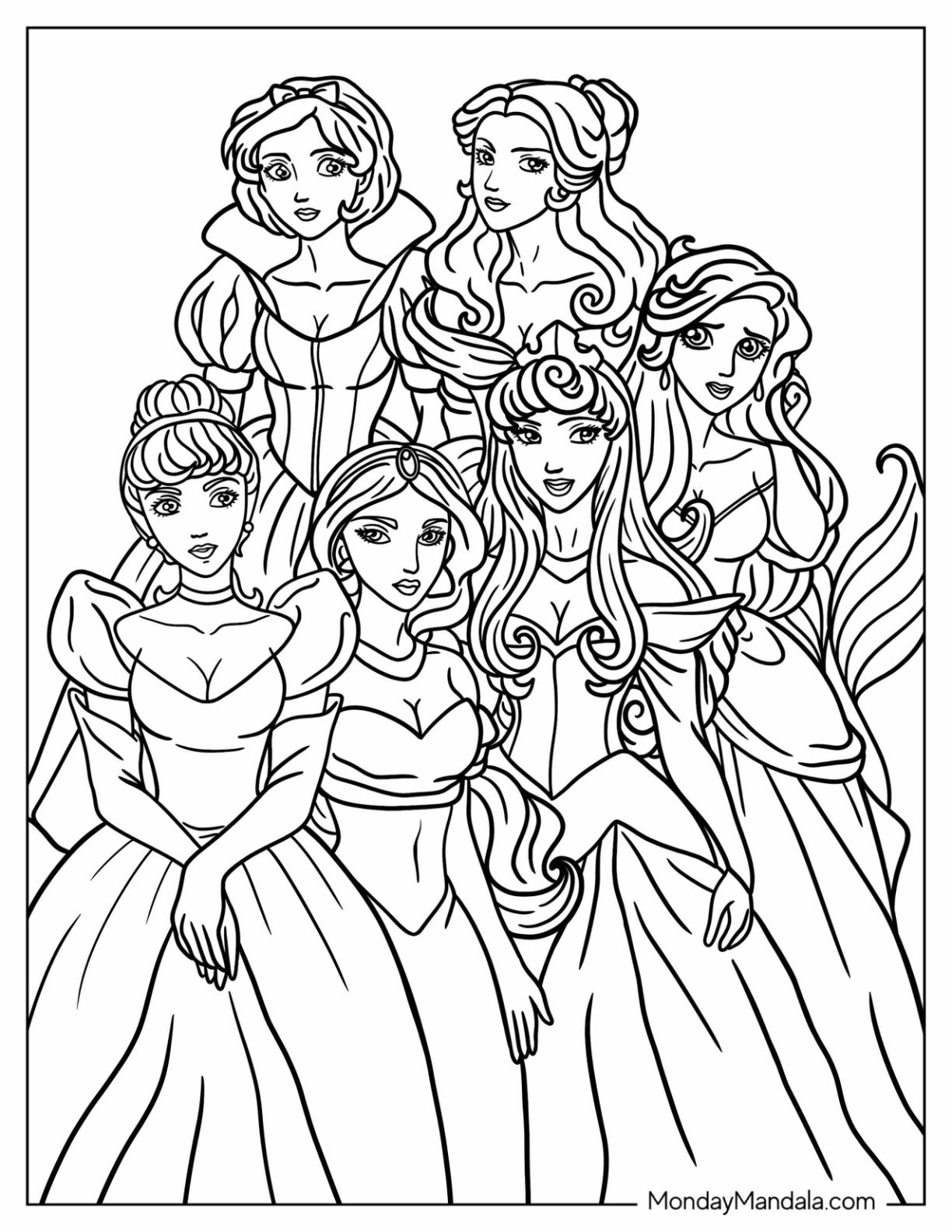 princess printable coloring pages