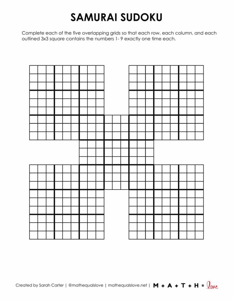 36 FREE Samurai Sudoku Printable Puzzles PDF 