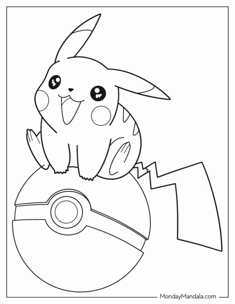 Pikachu Printable Coloring Pages