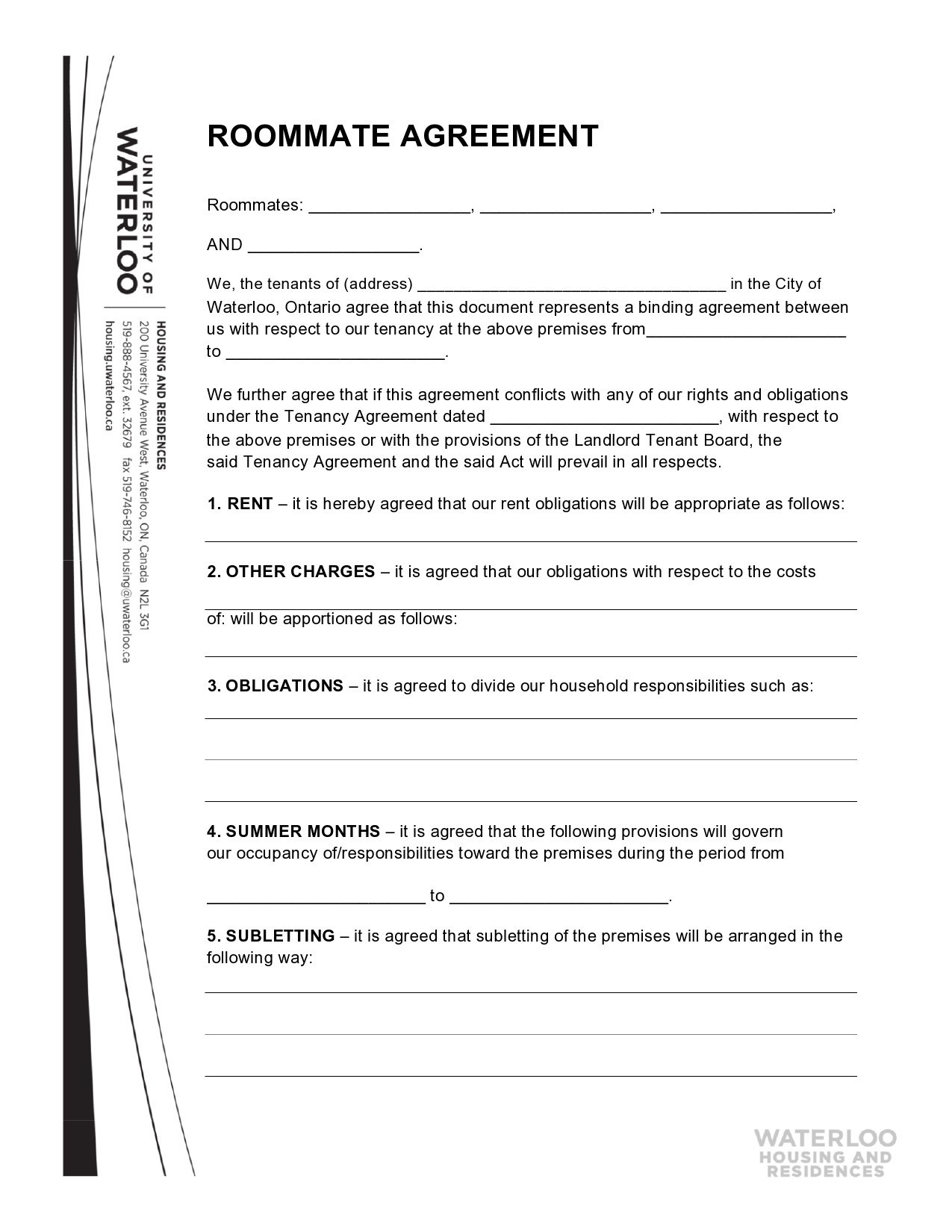 40 Free Roommate Agreement Templates Forms Word PDF 40 Free Roommate Agreement Templates Forms Word PDF
