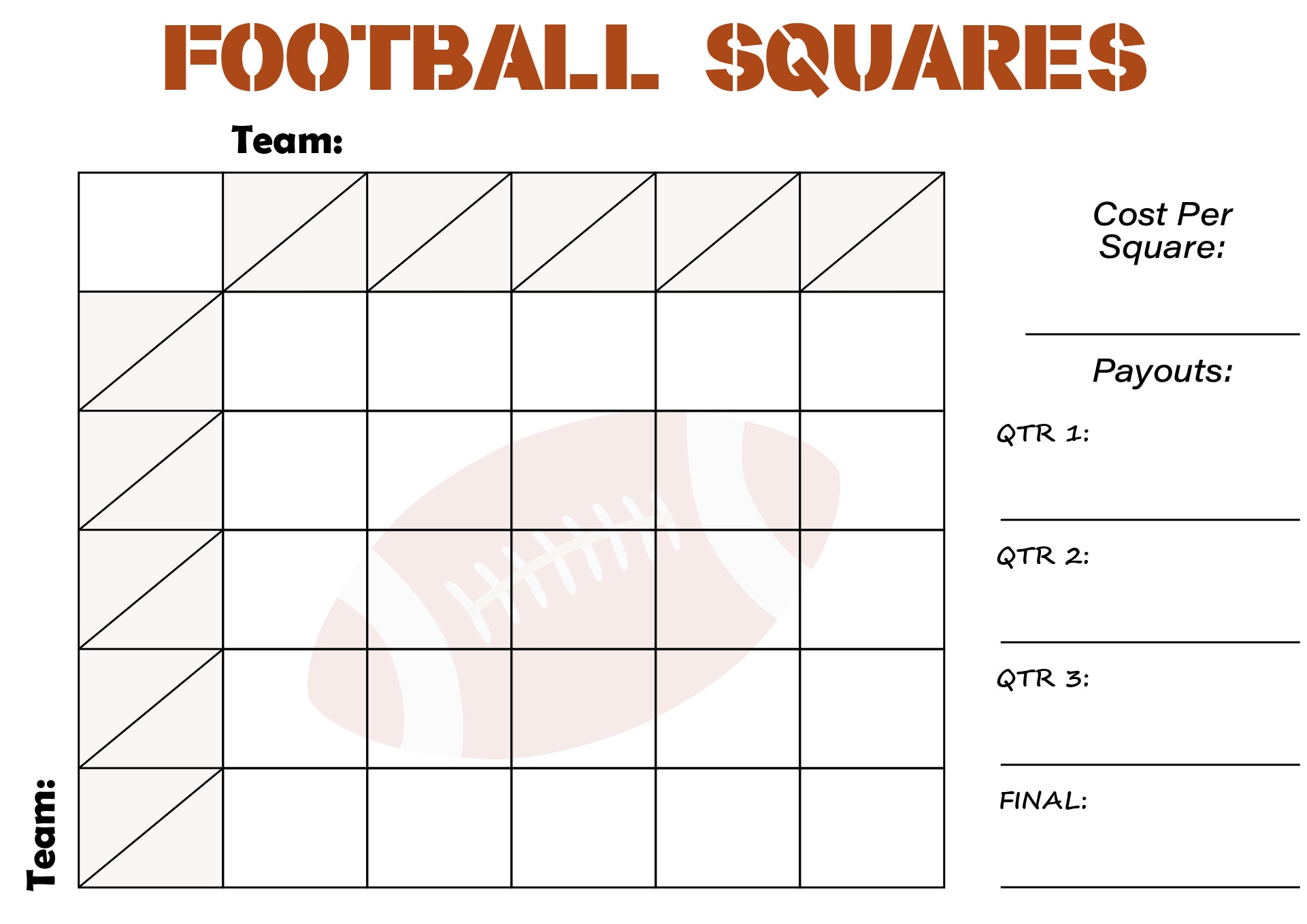 printable football squares