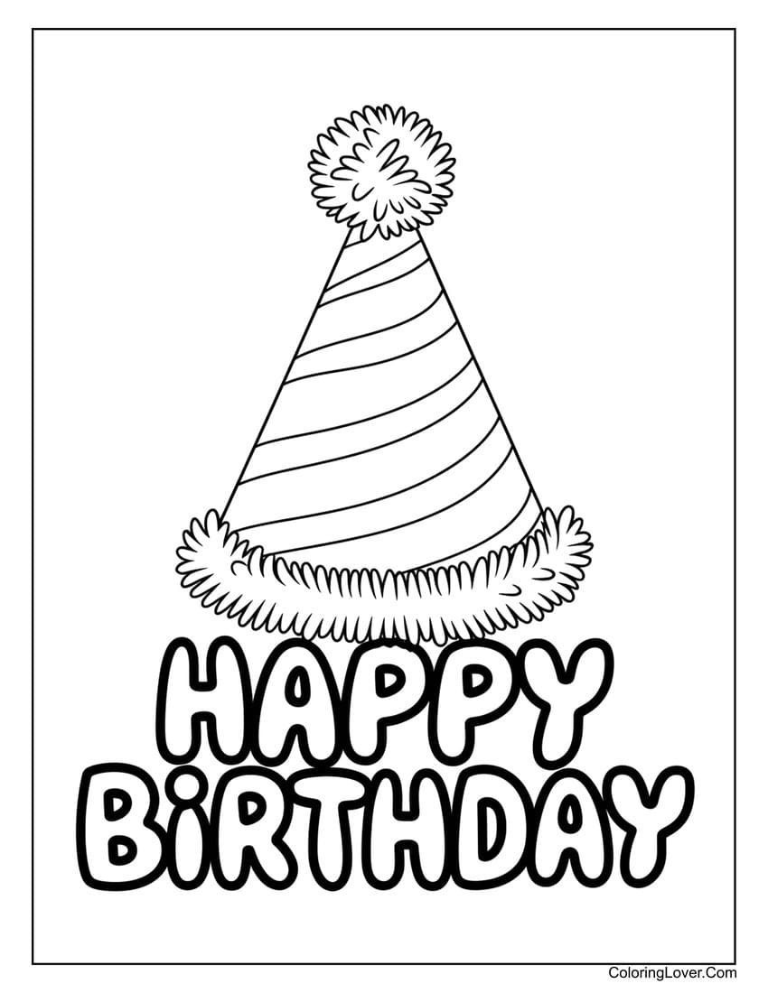 happy birthday printable coloring page