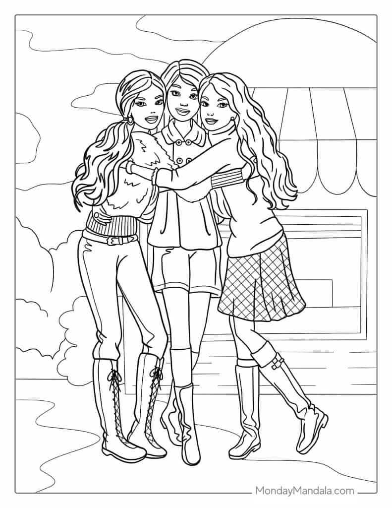58 Barbie Coloring Pages Free PDF Printables 