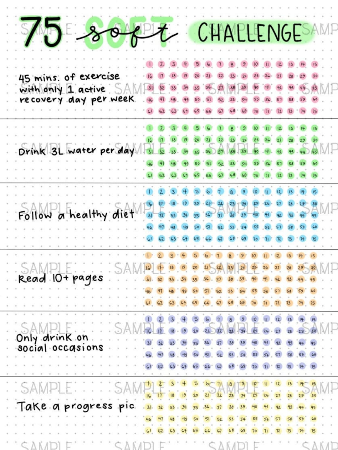 75 soft challenge printable free