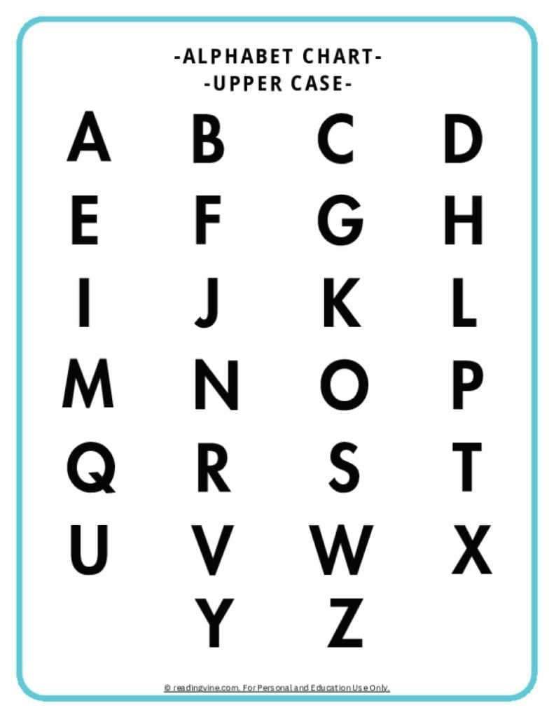 alphabet chart printable