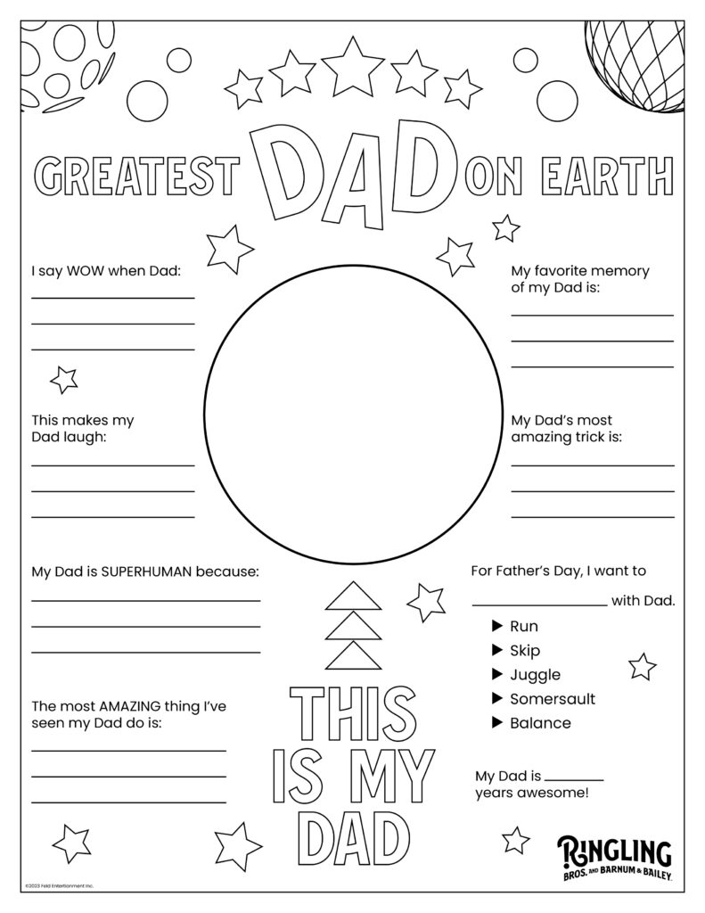 All About My Dad Printable Activity Fun Ringling Bros And Barnum Bailey All About My Dad Printable Activity Fun Ringling Bros And Barnum Bailey