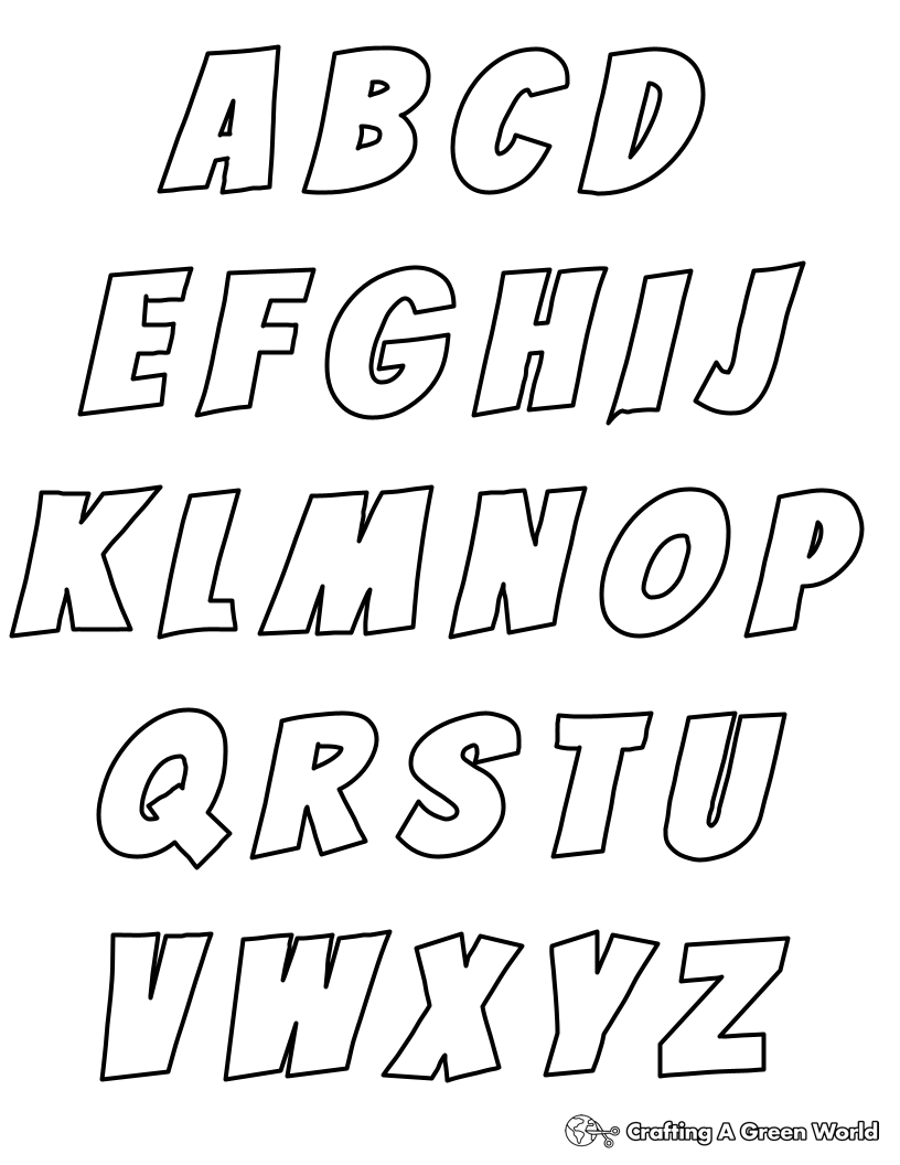 Alphabet Coloring Pages Free Printable 