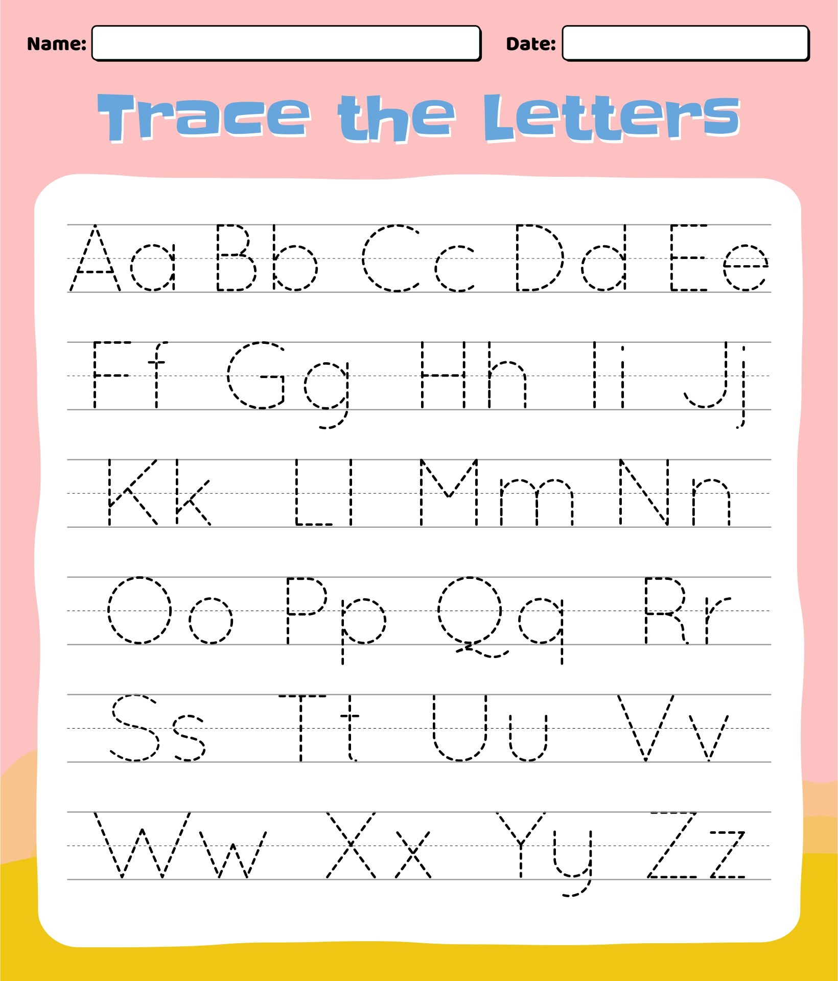 free printable alphabet tracing free printable alphabet tracing