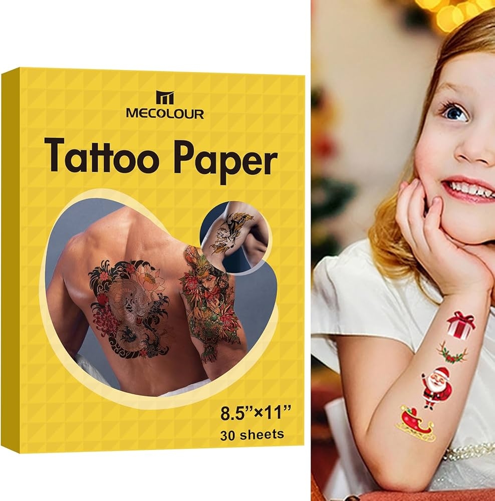 Amazon Printable Temporary Tattoo Paper For Laser Inkjet Printer 8 5 X11 10 Sets DIY Personalized Image Transfer Sheet For Skin Halloween New Year Beauty Personal Care