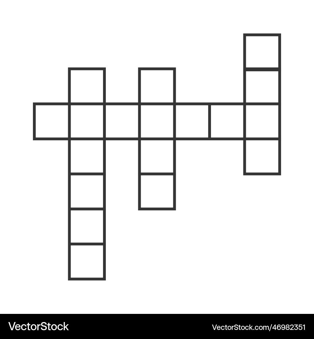 An Empty Grid Template For A 4 word Crossword Royalty Free Vector VectorStock An Empty Grid Template For A 4 word Crossword Royalty Free Vector VectorStock