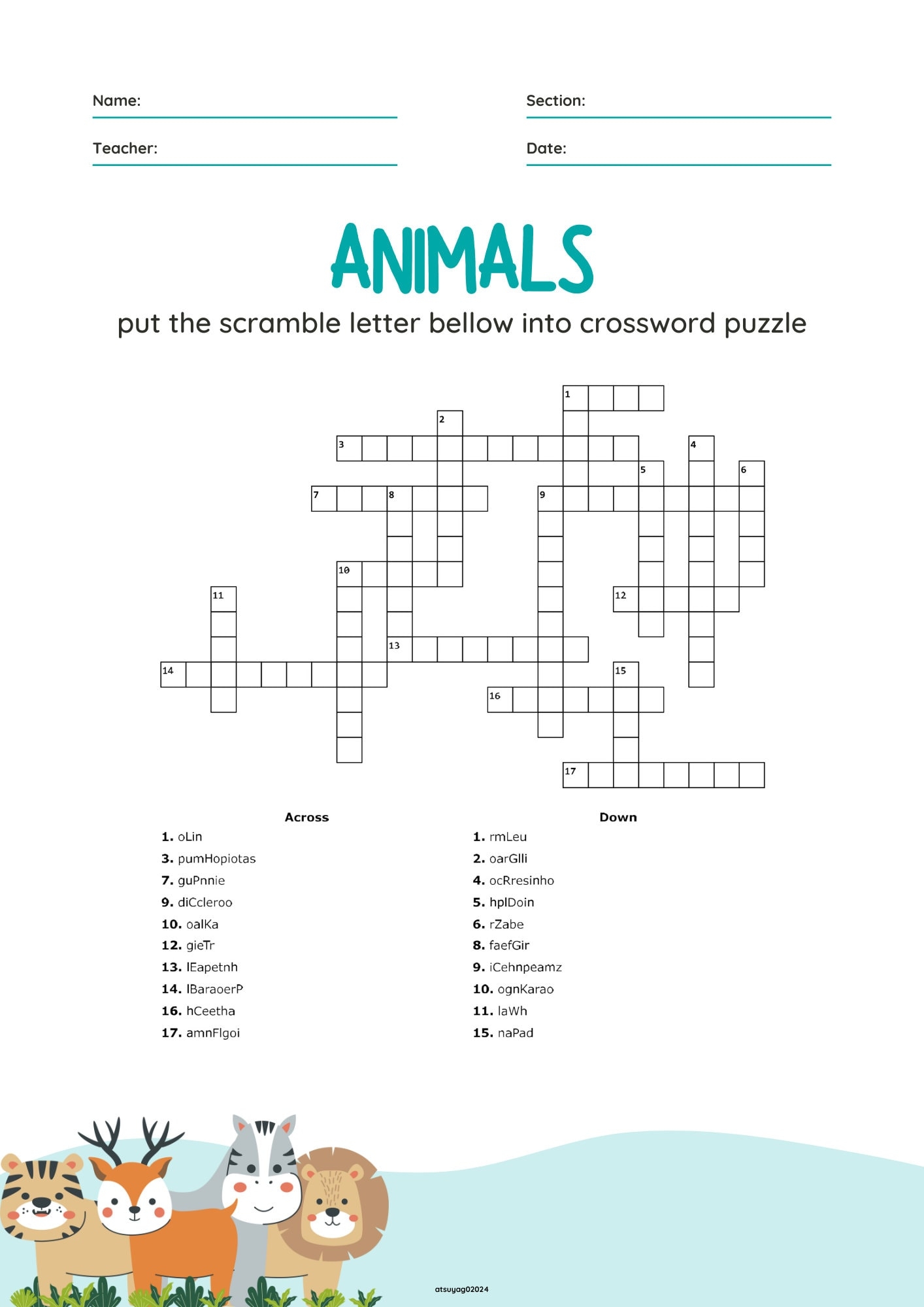 pack of animals crossword clue