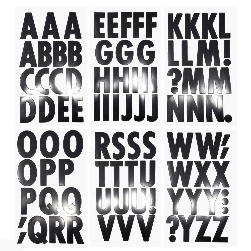 Big Font Alphabet Letter Stickers Caps 3 inch 82 piece Glossy Black Walmart