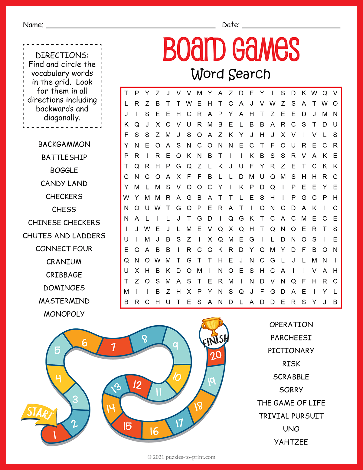 word games to print