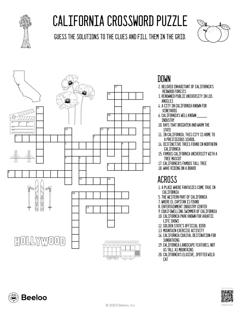 los angeles crossword solution