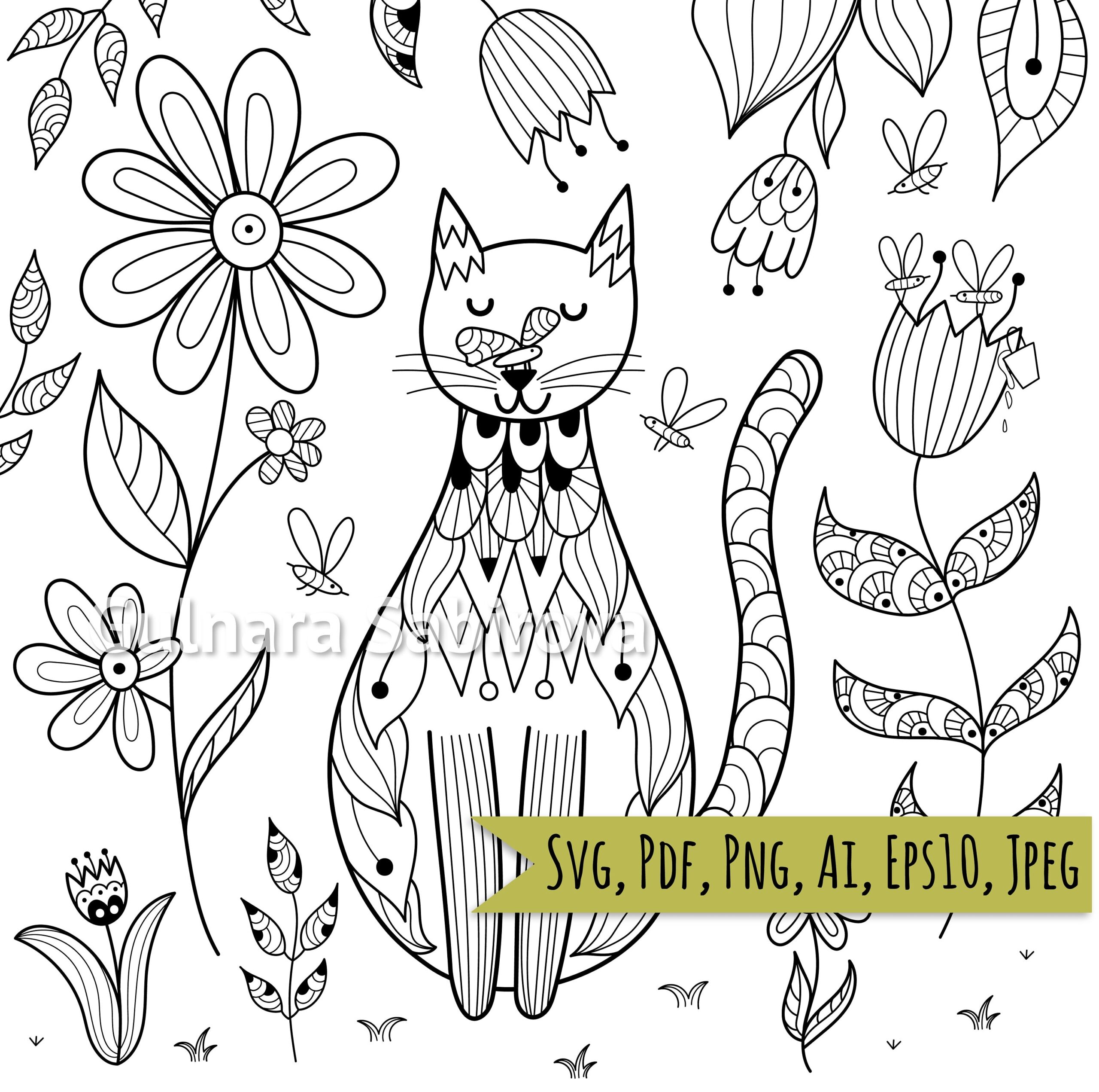 printable cat colouring pages